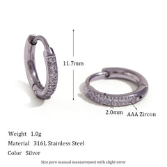 Special Interest Light Luxury Design Rounded Edge Zircon Earrings