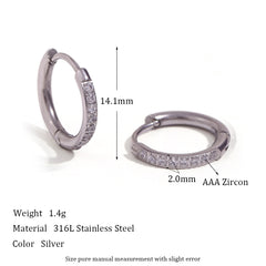 Special Interest Light Luxury Design Rounded Edge Zircon Earrings