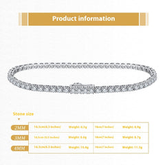 S925 Sterling Silver Hair Nursing 40mm Tennis Bracelet