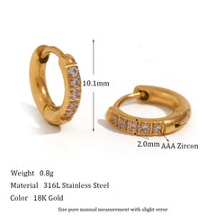 Special Interest Light Luxury Design Rounded Edge Zircon Earrings