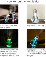 USB Portable Desktop Bulb Air Humidifier with On/Off 7 Color