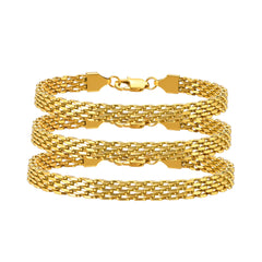 Titanium Steel Mesh Woven Bracelet Simple Metal Chain 18K Gold