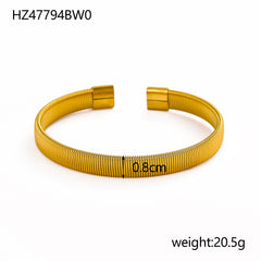 Ring Soft Titanium Steel Open-end Bracelet Gold Plated