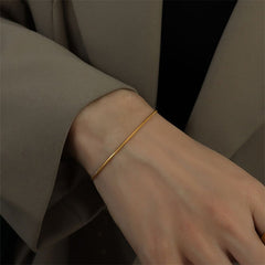 Korean Fashion Stainless Steel Round Snake Bracelet