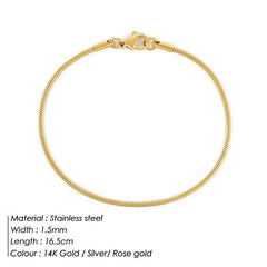 Korean Fashion Stainless Steel Round Snake Bracelet