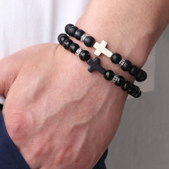 Natural Stone Bracelet Matte Black