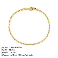 Korean Fashion Stainless Steel Round Snake Bracelet