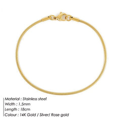 Korean Fashion Stainless Steel Round Snake Bracelet