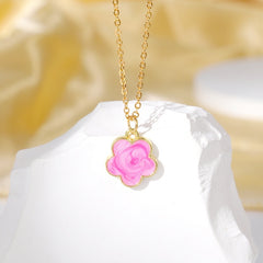 Lucky Five Petal Flower Single Necklace For Women