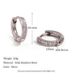 Special Interest Light Luxury Design Rounded Edge Zircon Earrings