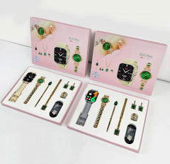 A56 Smartwatch 6 in 1 (Couple Watch) Necklace Earrings Bracelet Ring A56 Plus Luxury Jewelry Smart Watch A56plus