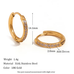 Special Interest Light Luxury Design Rounded Edge Zircon Earrings