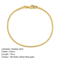 Korean Fashion Stainless Steel Round Snake Bracelet