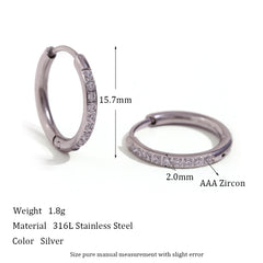 Special Interest Light Luxury Design Rounded Edge Zircon Earrings