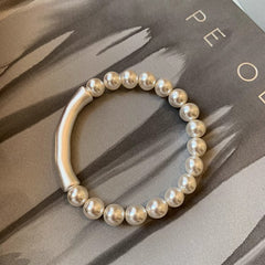 Pearl Silver Bamboo Bracelet Female Niche