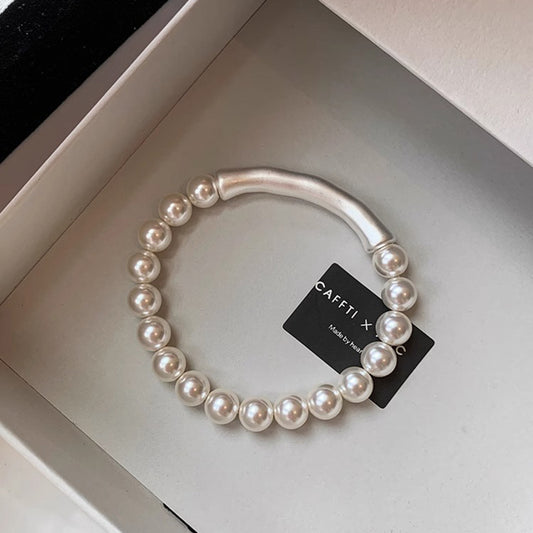 Pearl Silver Bamboo Bracelet Female Niche