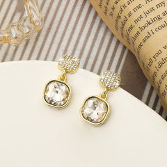 Needle Zircon Full-jeweled Stud Earrings Light Luxury